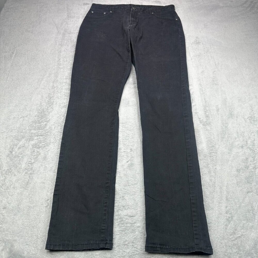 American Tall Jeans Mens 35x36 Black Straight Leg 5 Pocket Skinny Slim Preppy